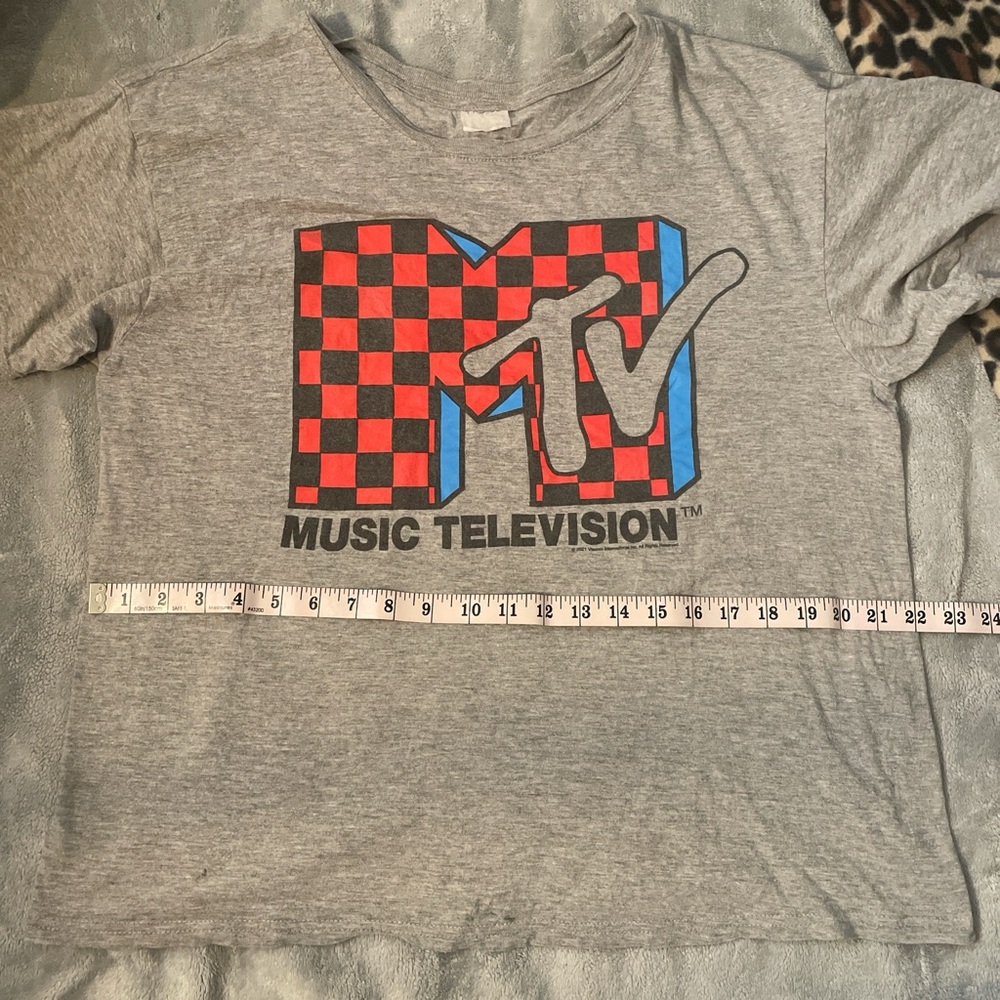 MTV Graphic Tee with Checkered Logo